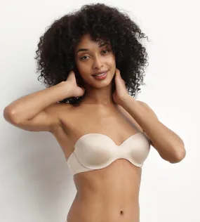 Soutien-gorge bandeau à bretelles amovibles en microfibre nude Dim