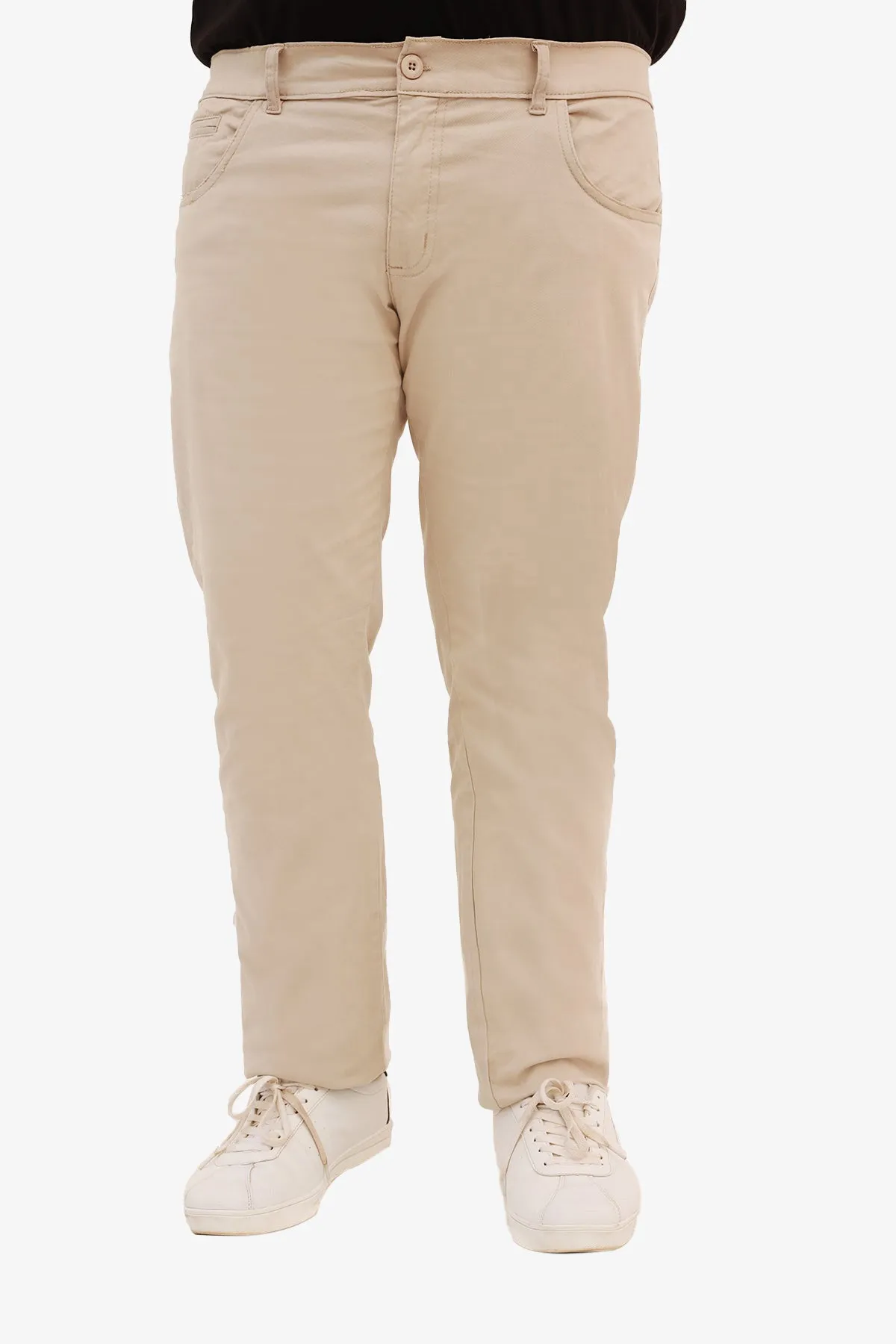 Taupe Stretchy Cotton Chinos (Plus Size) - S22 - MC0020P