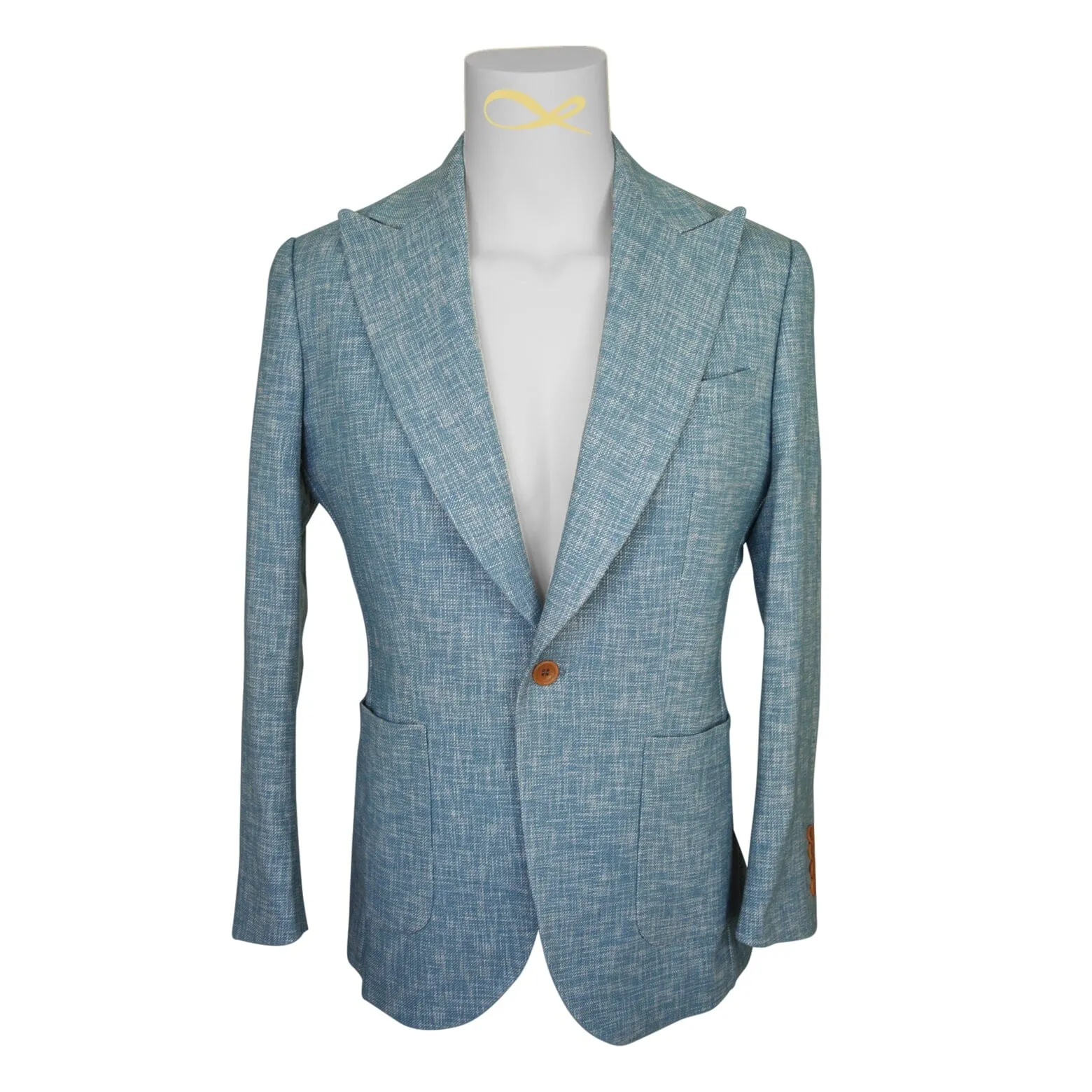 Teal Blu Lino Tweed Jacket