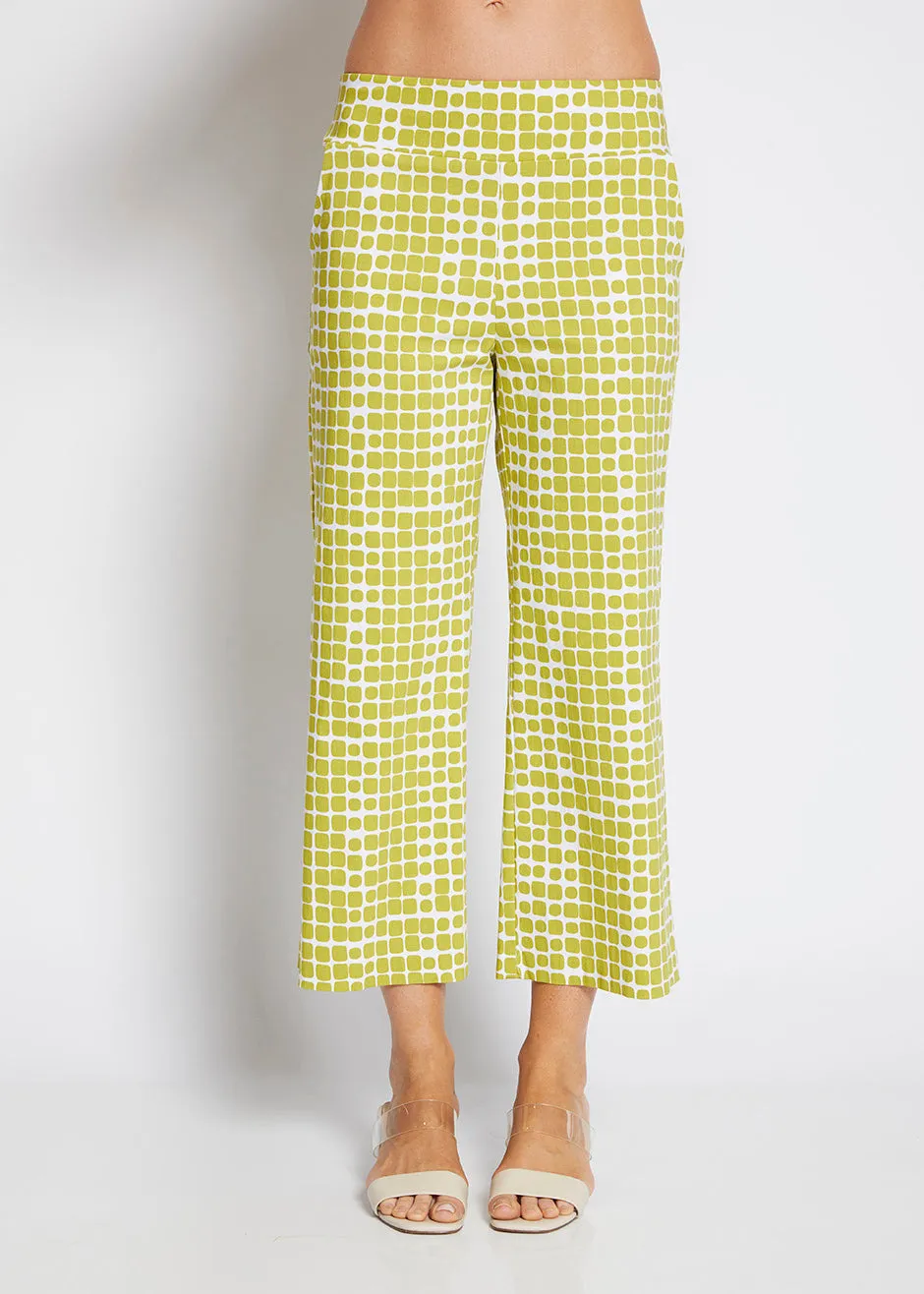 Ticket printed bengaline culottes in Stark Citrus print