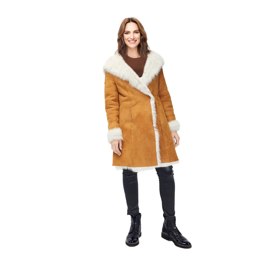 UGG Vanesa Toscana Shearling Coat Chestnut