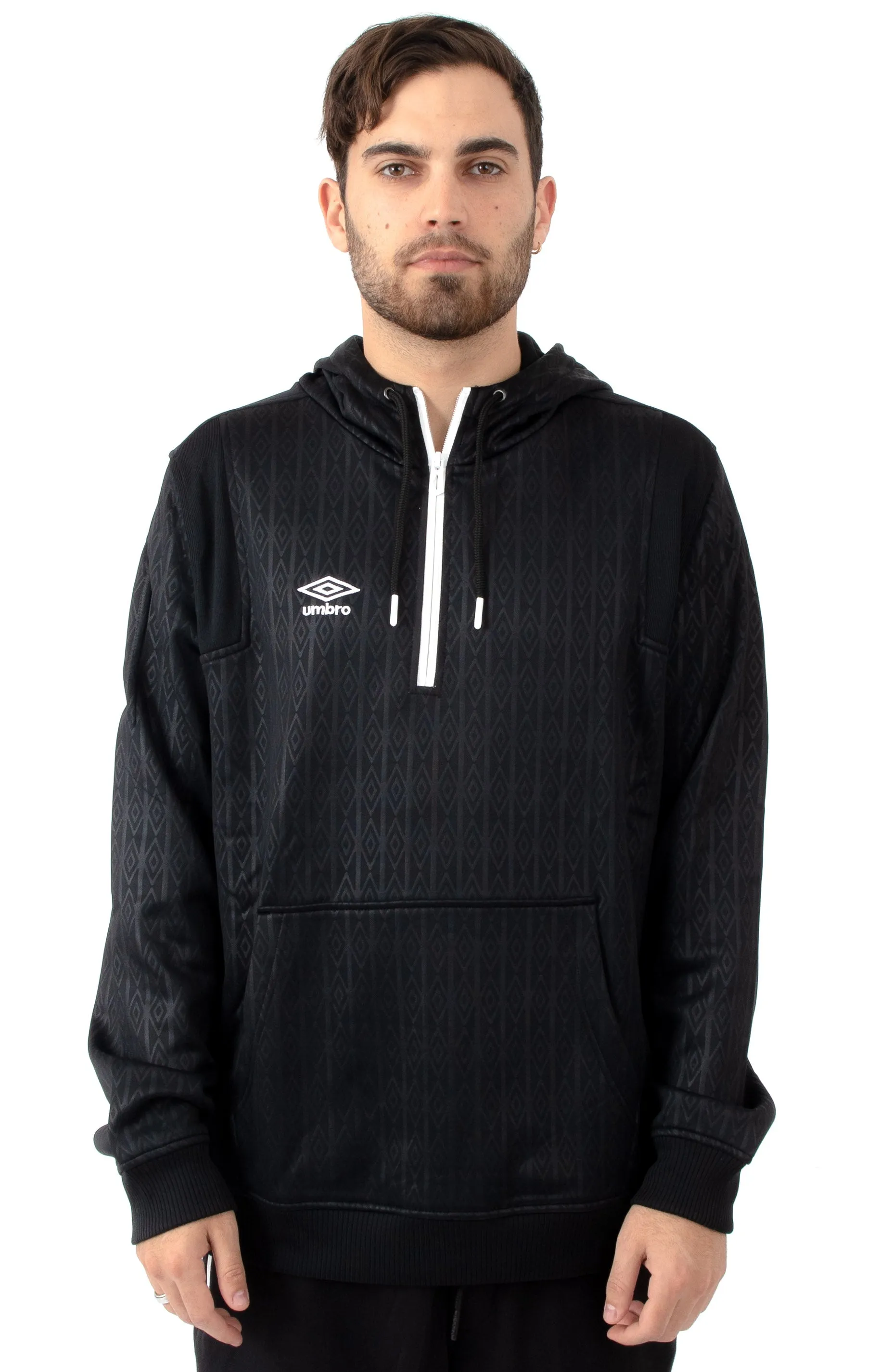 Umbro Goal Line Black and White Pullover Hoodie