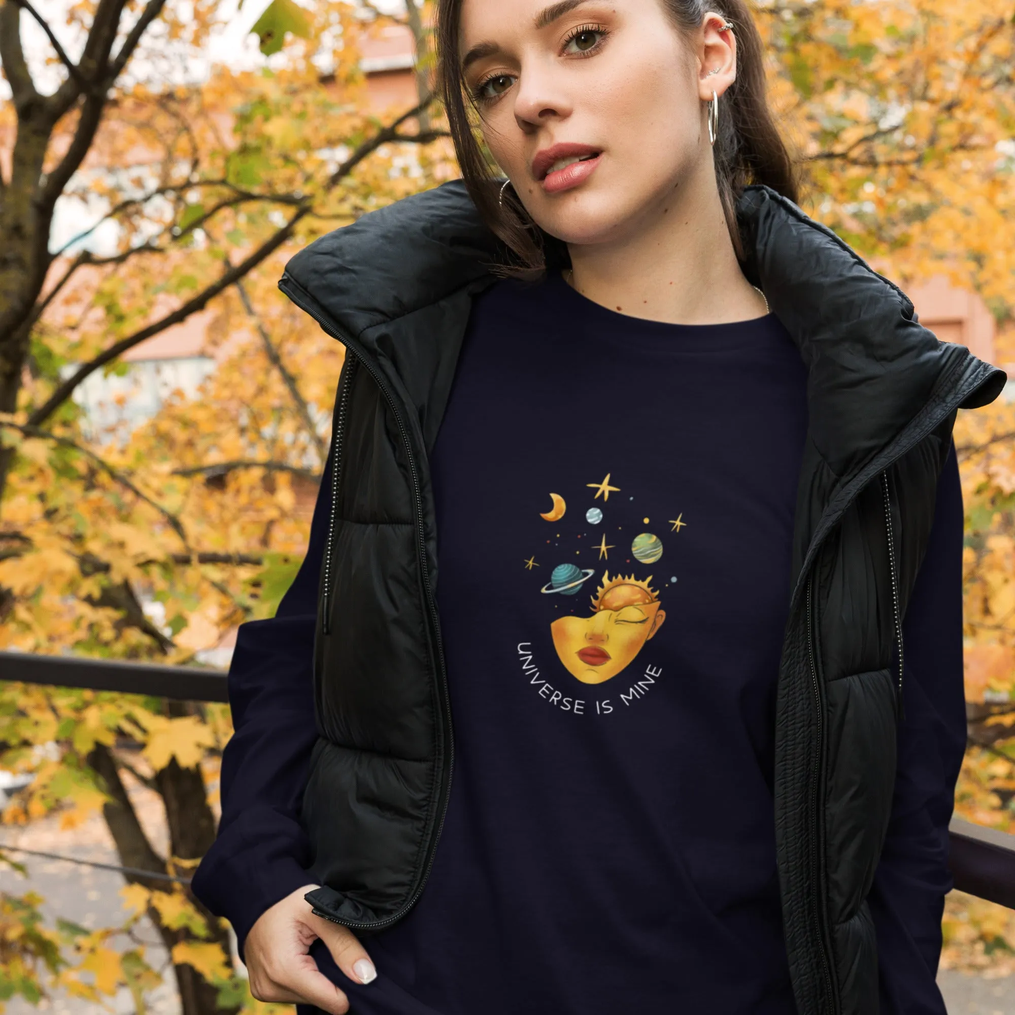 Unisex Long Sleeve Tee - universe is mine (text design)