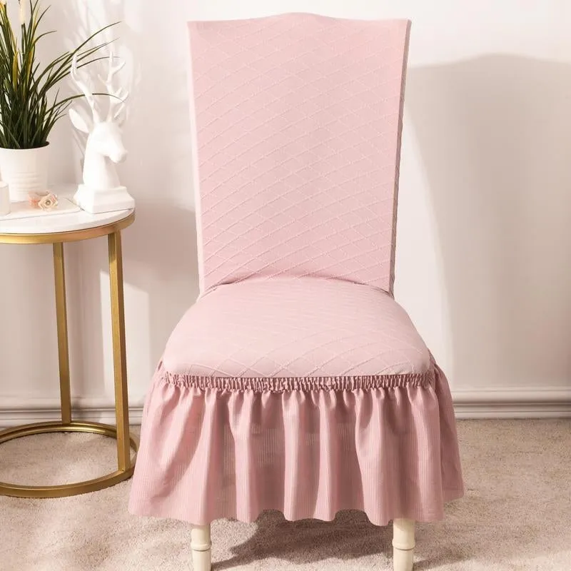 Universal High Elasticity Skirt Chair Cover Light Gray