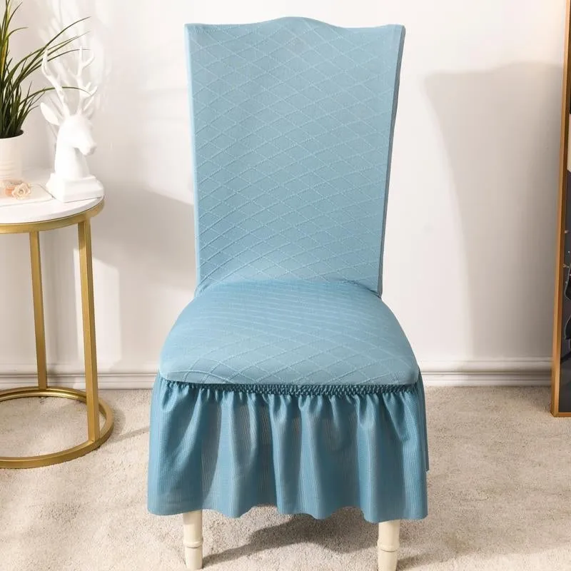 Universal High Elasticity Skirt Chair Cover Light Gray