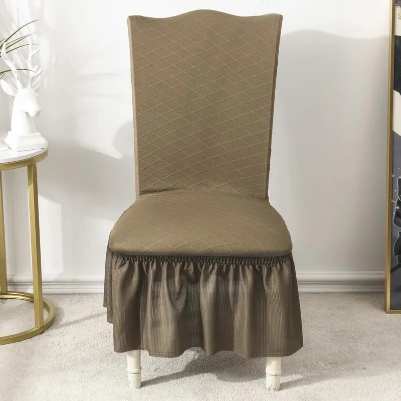 Universal High Elasticity Skirt Chair Cover Light Gray