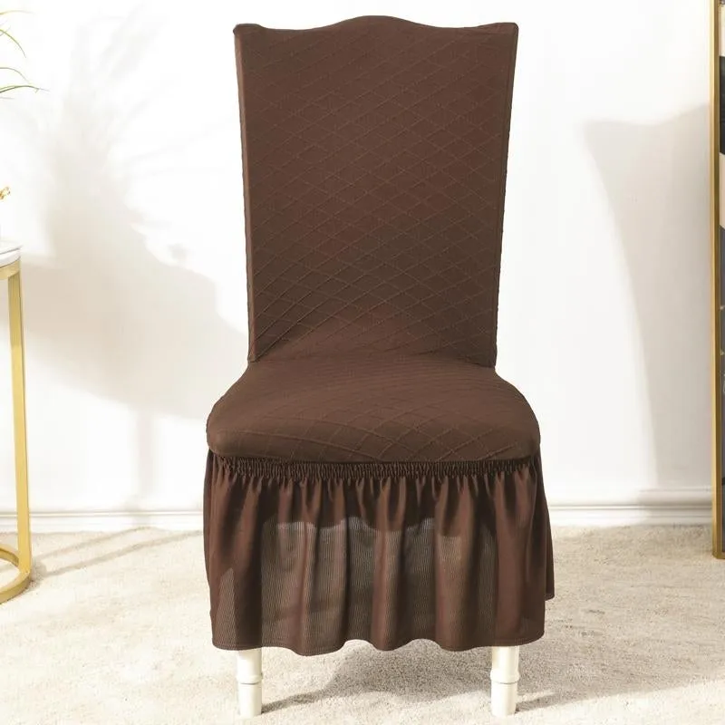 Universal High Elasticity Skirt Chair Cover Light Gray