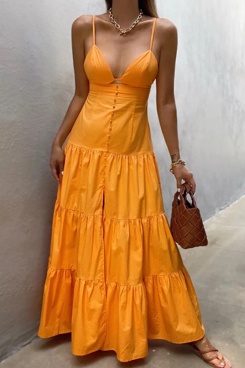 Verona orange maxi dress