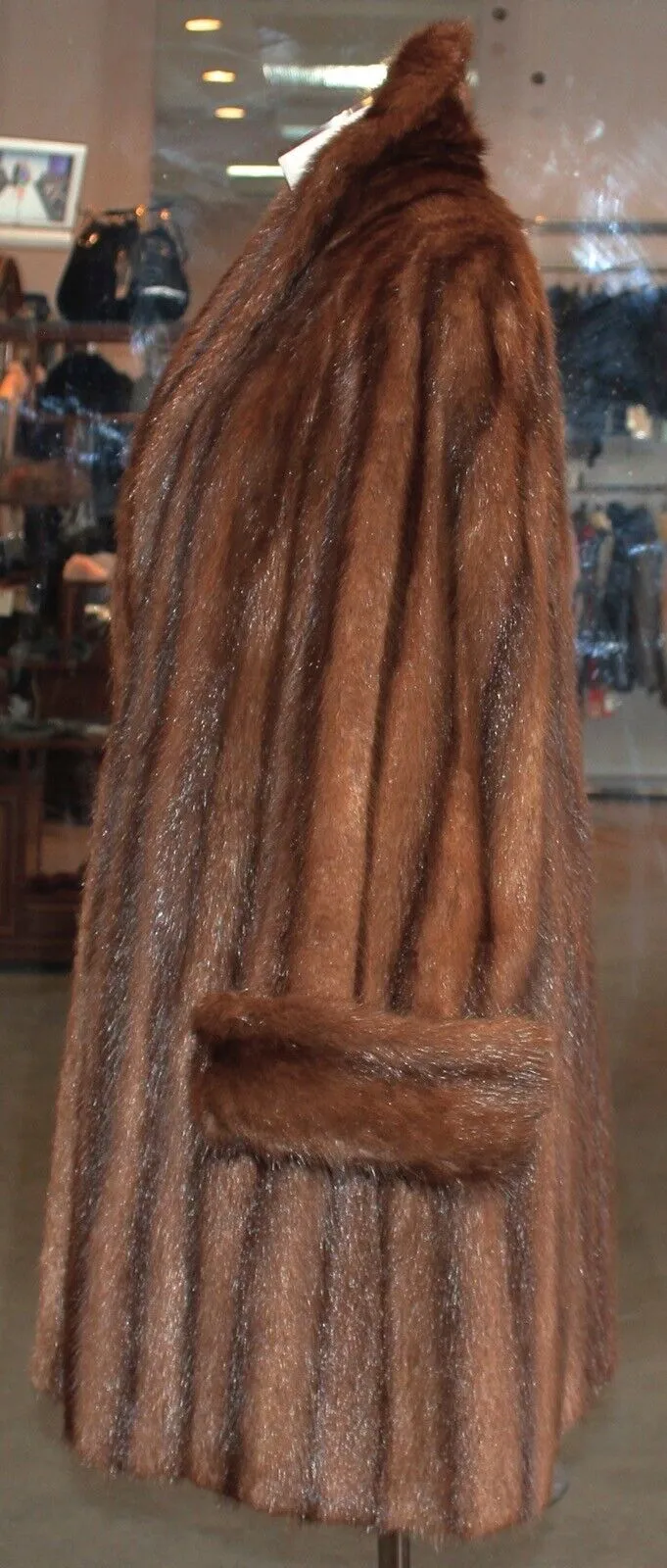 Vintage Natural Muskrat Fur Coat -L