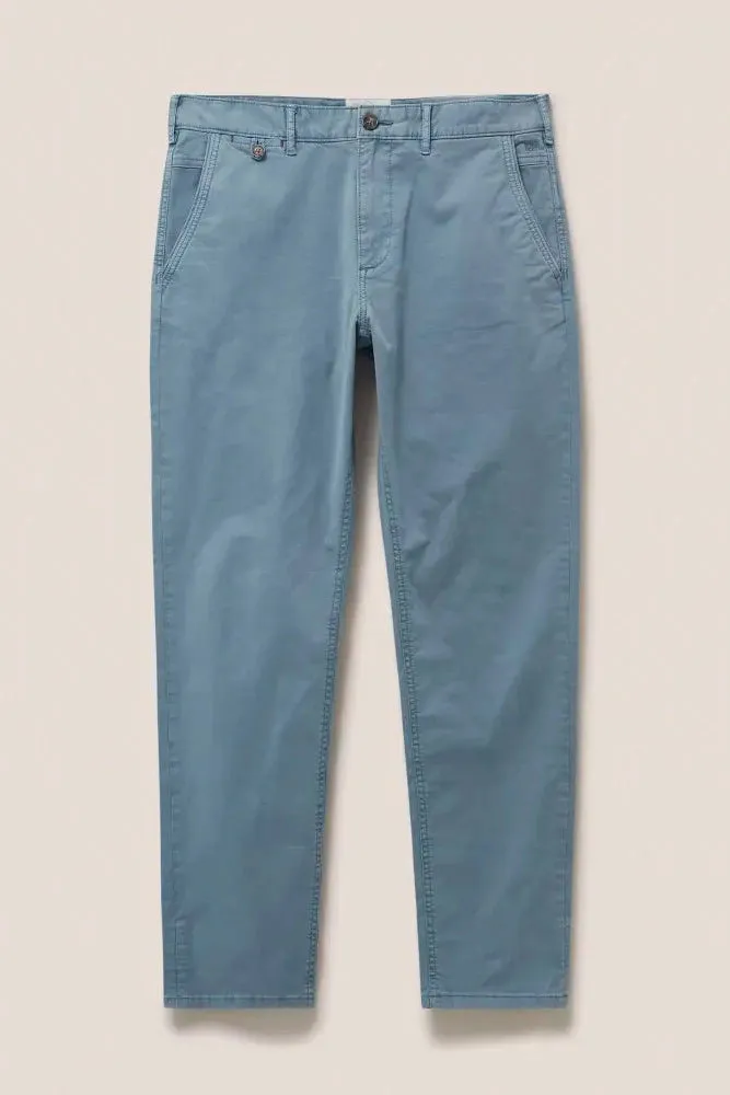 White Stuff Sutton Organic Chino Trousers in Mid Blue