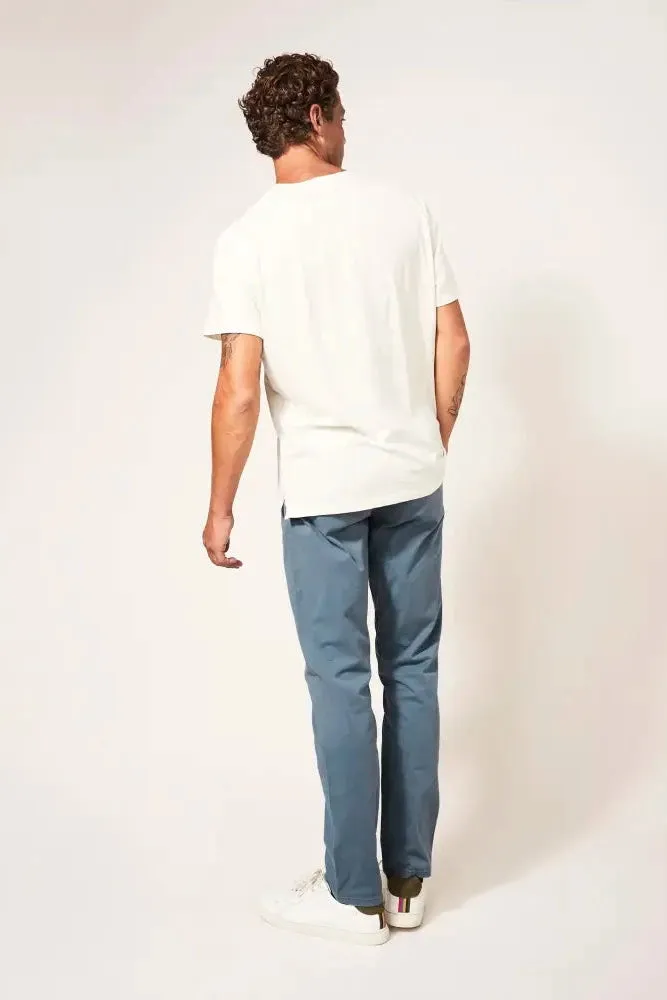 White Stuff Sutton Organic Chino Trousers in Mid Blue