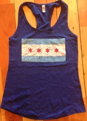 Women's Blue Chicago Flag Tank