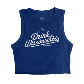 Women's Navy Crop Tank Top