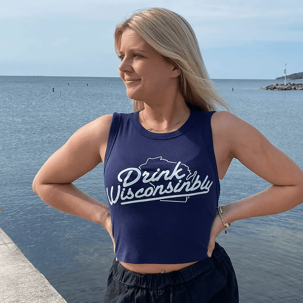 Women's Navy Crop Tank Top