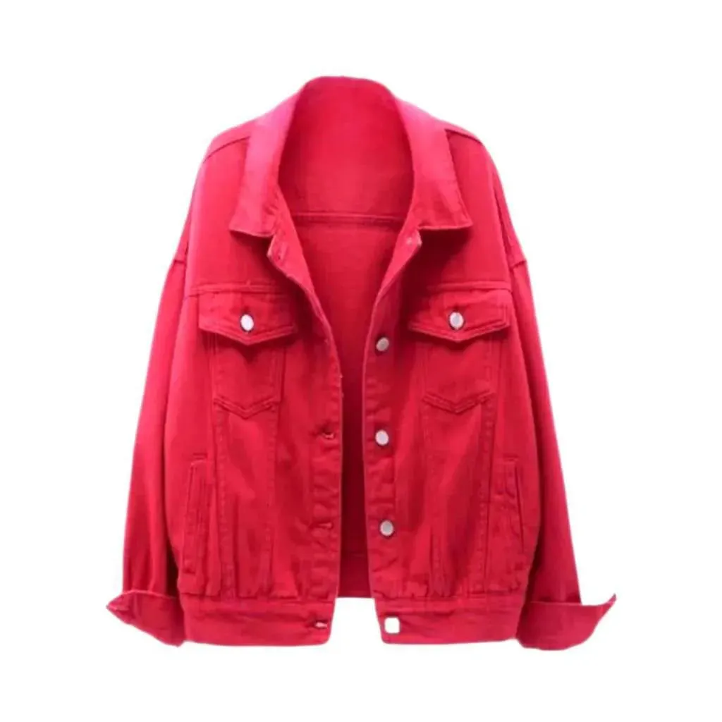 Y2k color jeans jacket for ladies