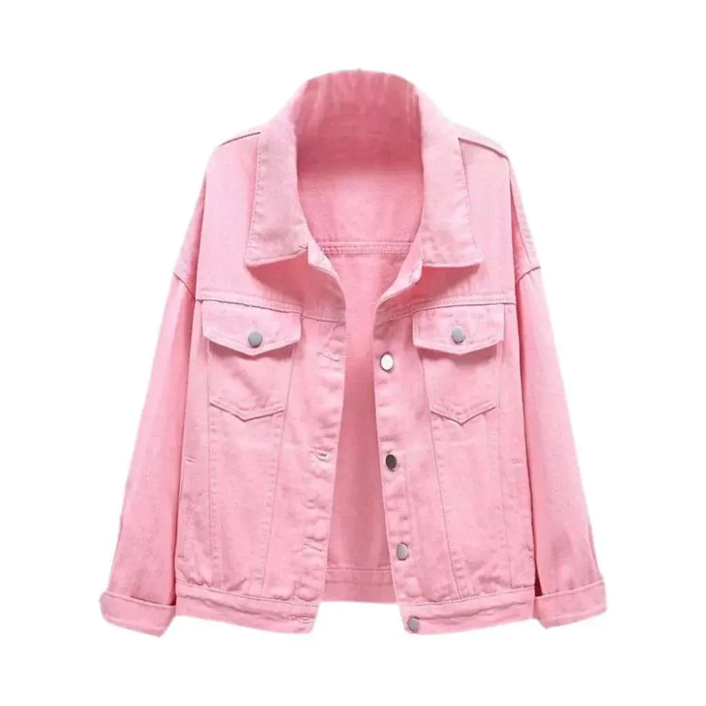 Y2k color jeans jacket for ladies