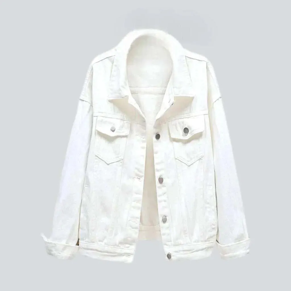 Y2k color jeans jacket for ladies