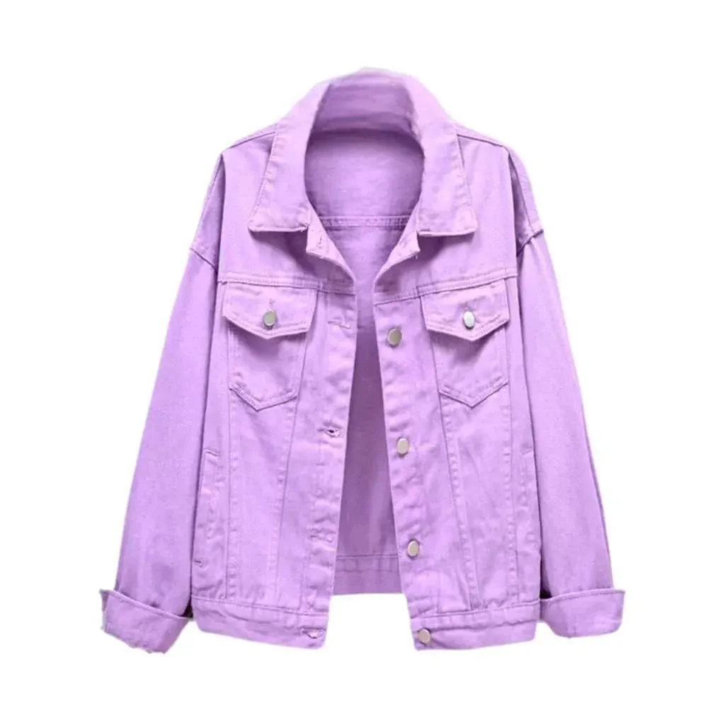 Y2k color jeans jacket for ladies